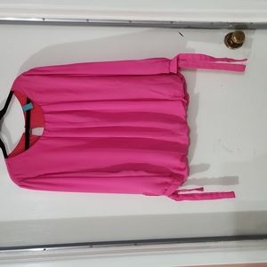 Fuschia Pink Floral Blouse from Mexico